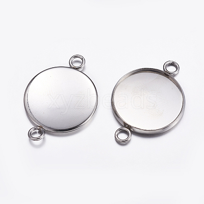Tarnish Resistant 304 Stainless Steel Cabochon Connector Settings LS-X-STAS-P161-29-20mm-1