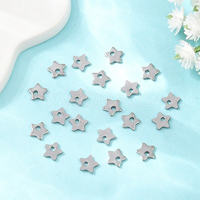 Non-Tarnish 304 Stainless Steel Five-Pointed Star Charms Pendants X-STAS-Q171-03-1