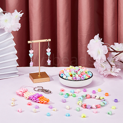 750Pcs 3 Style Plastic Beads KY-NB0001-30-1