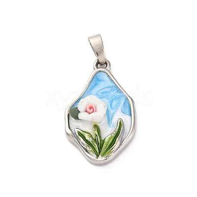 Brass Enamel Pendants KK-S502-06P-1