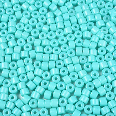 Opaque Baking Paint Glass Seed Beads SEED-T008-02O-1