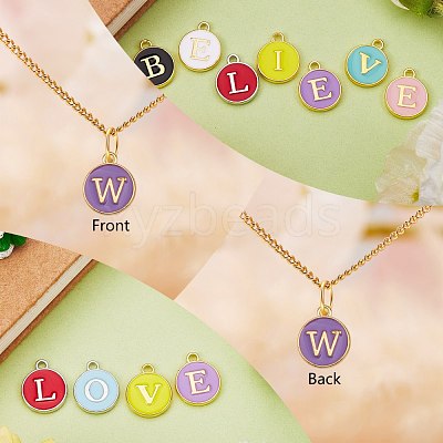 120Pcs 12 Colors Golden Plated Alloy Charms ENAM-SZ0001-64W-1