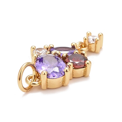Brass Colorful Cubic Zirconia Pendants KK-M229-55G-1