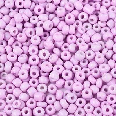 8/0 Baking Paint Glass Round Seed Beads SEED-S036-01B-08-1