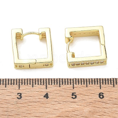 Brass Micro Pave Cubic Zirconia Hoop Earrings KK-CBA98BA-23G-1