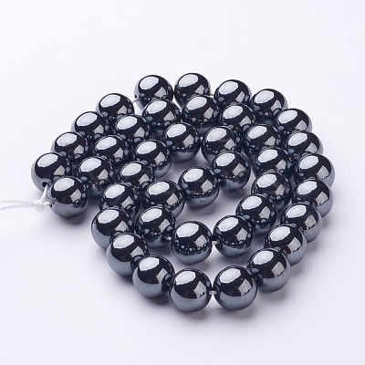 Non-Magnetic Synthetic Hematite Beads Strands X-G-H1623-10mm-1-1