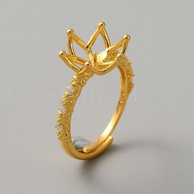 Adjustable Brass Ring Findings KK-WH0062-40G-1