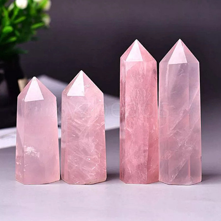 Tower Natural Rose Quartz Healing Stone Wands PW-WG74147-02-1