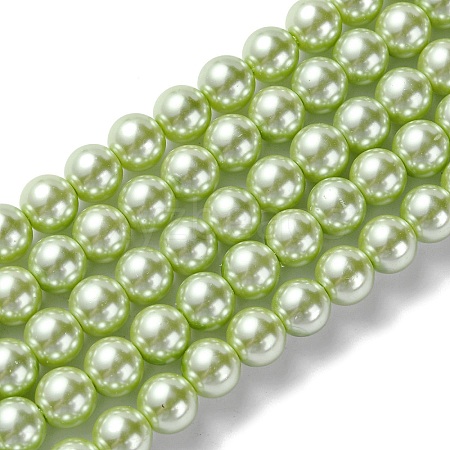 Eco-Friendly Dyed  Glass Pearl Round Bead Strands HY-A002-8mm-RB065-1