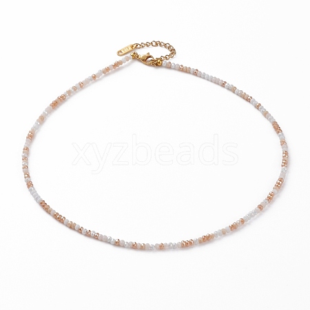 Glass Beaded Necklaces NJEW-JN03246-02-1
