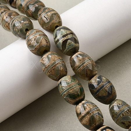 Tibetan Style dZi Beads Strands G-S389-A09-1