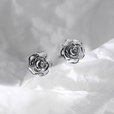 Elegant S999 Fine Silver Stud Earrings WZ3330-1