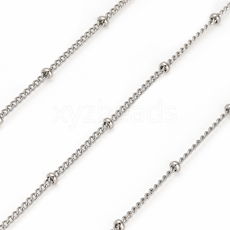 304 Stainless Steel Rondelle Beaded Satellite Chains CHS-G040-03P-1