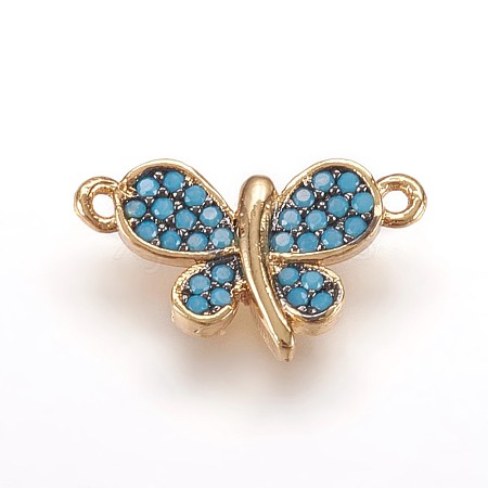 Brass Cubic Zirconia Links ZIRC-K070-12G-1