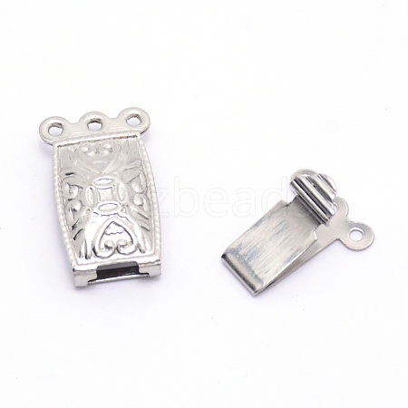 Stainless Steel Box Clasps STAS-WH0009-07P-1