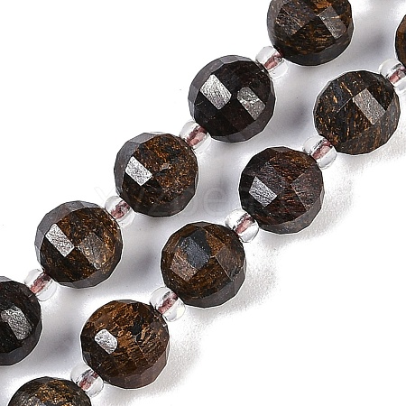 Natural Bronzite Beads Strands G-G182-B05-03-1