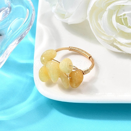 Natural Topaz Jade Finger Rings for Women RJEW-TA00202-04-1