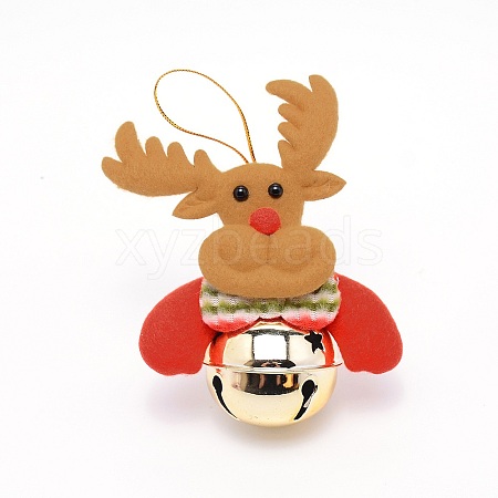 Christmas Theme Reindeer Cloth Pendant Decorations HJEW-SZC0004-15-1