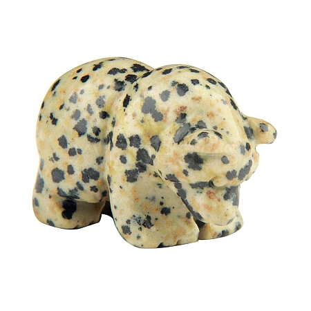 Natural Dalmatian Jasper  Bear Display Decorations PW-WG44AF1-06-1