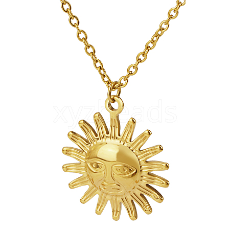 Stylish Stainless Steel Sun Pendant Necklaces for Women EQ3081-1-1