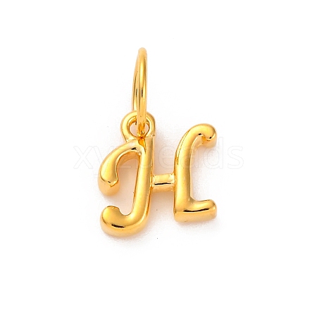 925 Sterling Silver Letter Charms with Jump Rings STER-R008-01G-H-1