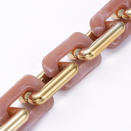 Handmade CCB Plastic Boston Link Chains AJEW-JB00683-06-1