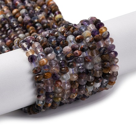 Natural Purple Fluorite Beads Strands G-G139-B16-01-1