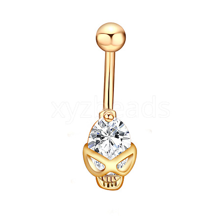 Clear Cubic Zirconia Belly Button Rings WG9960A-25-1