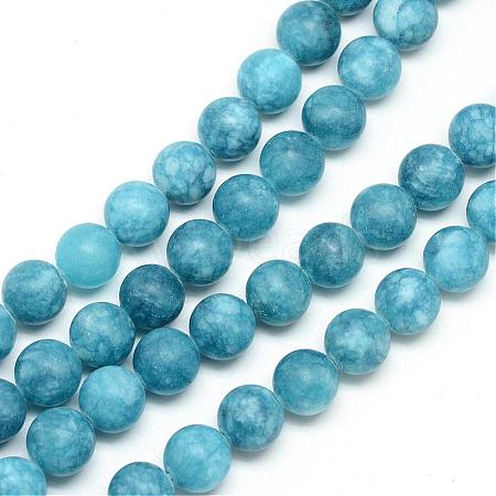 Natural White Jade Bead Strands G-R297-8mm-48-1