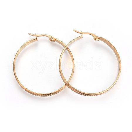 201 Stainless Steel Hoop Earrings EJEW-A054-52G-1