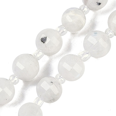 Natural Rainbow Moonstone Beads Strands G-G182-B29-03-1