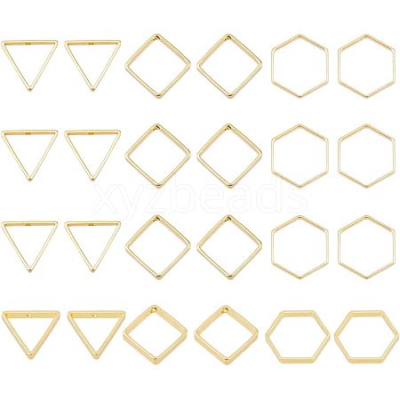 SUPERFINDINGS 24Pcs 3 Style Brass Linking Ring KK-FH0005-06-1