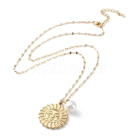 Golden Stainless Steel Pendant Necklace SA1727-2-1