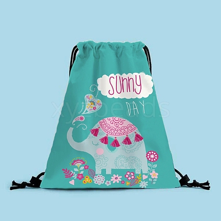 Printed Velvet Drawstring Backpacks PW-WG6B0BC-04-1