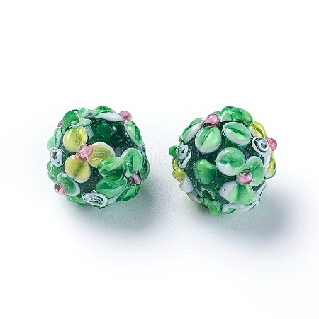 Handmade Bumpy Lampwork Beads LAMP-E021-07E-1