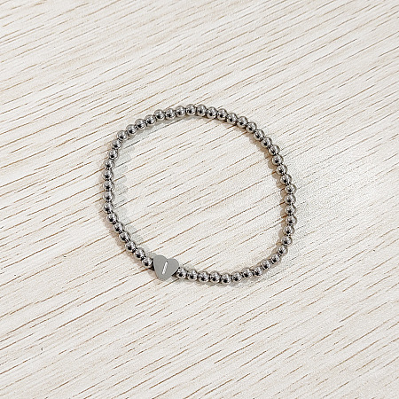 304 Stainless Steel Beads Stretch Bracelets for Women FS-WGC4F34-09-1