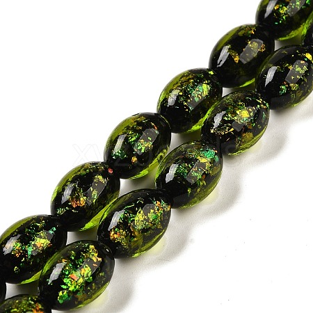 Handmade Dichroic Foil Glass Beads Strands DICH-U001-12A-1