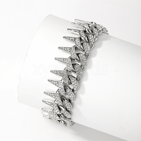 Elegant Silver Color Plated Alloy Crystal Rhinestone Twisted Chain Women's Bracelets VL8063-1