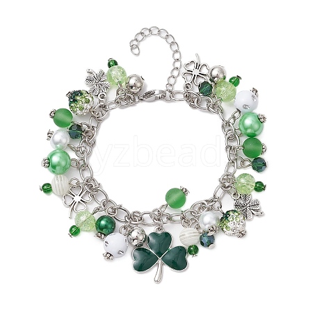 Alloy Multi Charms Chain Bracelets BJEW-JB11201-1