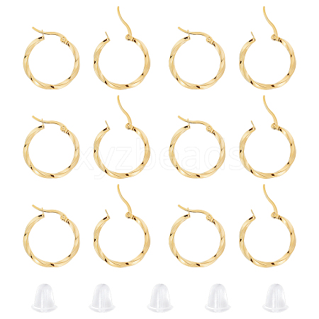 Unicraftale 201 Stainless Steel Hoop Earrings EJEW-UN0001-32-1