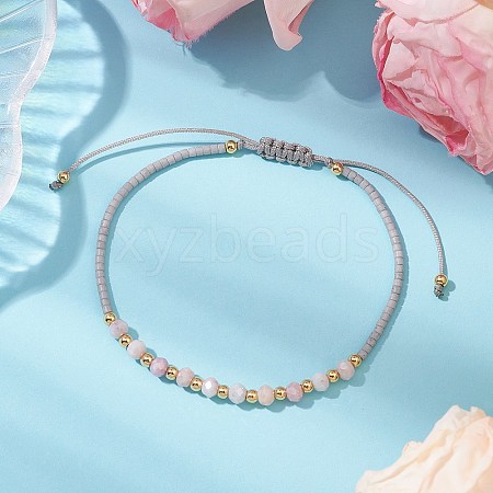 Glass Braided Bead Bracelets BJEW-JB11418-03-1