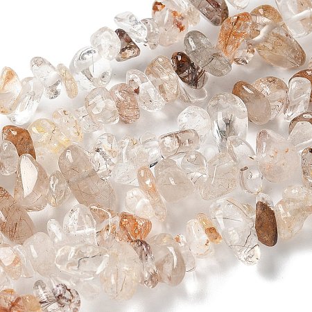 Natural Rutilated Quartz Beads Strands X-G-M205-96-1