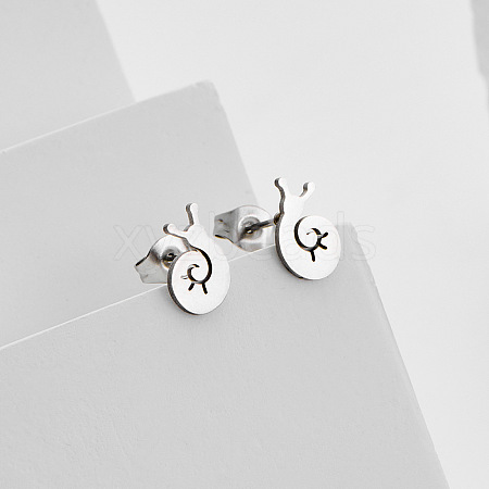 304 Stainless Steel Stud Earrings for Women WG40EEF-02-1
