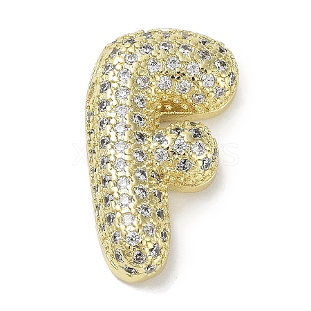 Rack Plating Brass Micro Pave Clear Cubic Zirconia Pendants X-KK-R163-05F-G-1