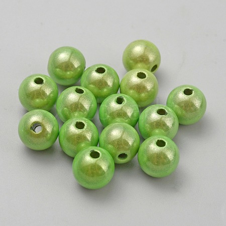 Matte Spray Painted Acrylic Beads OACR-TAC0001-13D-1