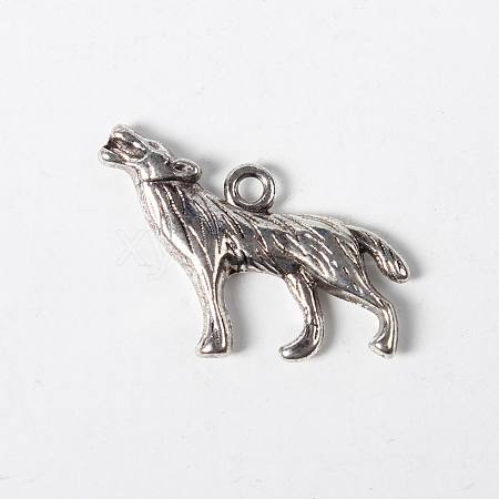 Tibetan Style Alloy Howling Wolf Pendants X-LF1753Y-NF-1