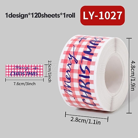 120 Christmas Theme Roll Stickers DIY-M070-06G-1