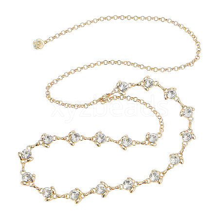 Alloy Flower Link Chain Waist Chains FIND-WH0421-95G-1