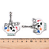 French Theme Printed Wood Pendants WOOD-N016-05-3