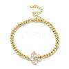 Brass Micro Pave Cubic Zirconia Link Bracelets BJEW-Z082-01G-02-4